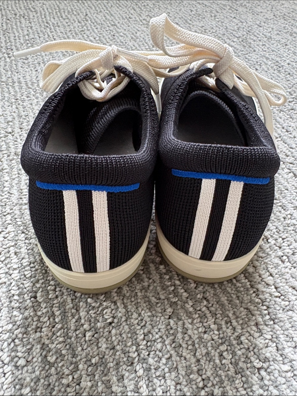 Rothy's Shoes Women’s Sz 7 Black The Lace Up Knit Sneaker Cream Laces Like New - Picture 3 of 6